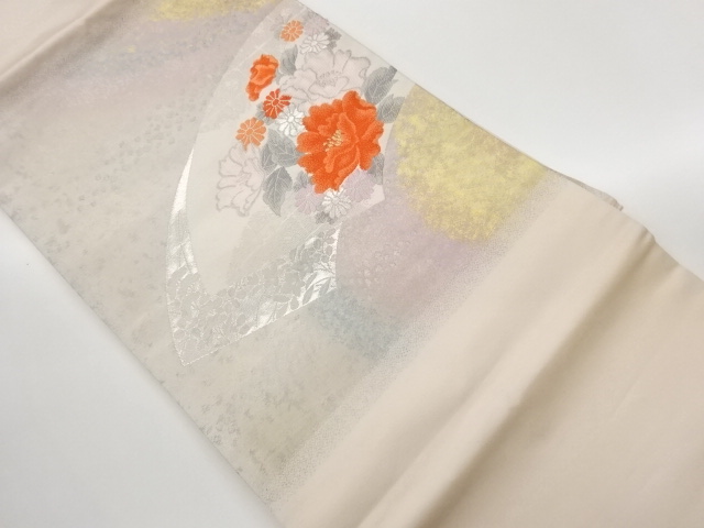 JAPANESE NAGOYA OBI / WOVEN FLOWERS